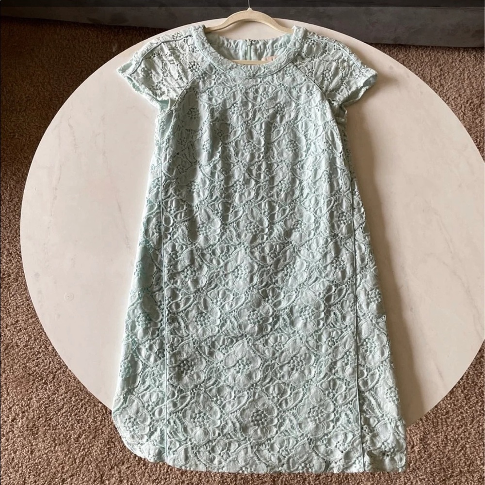 Cap Sleeve Lace Tiffany Color Sheath Dress